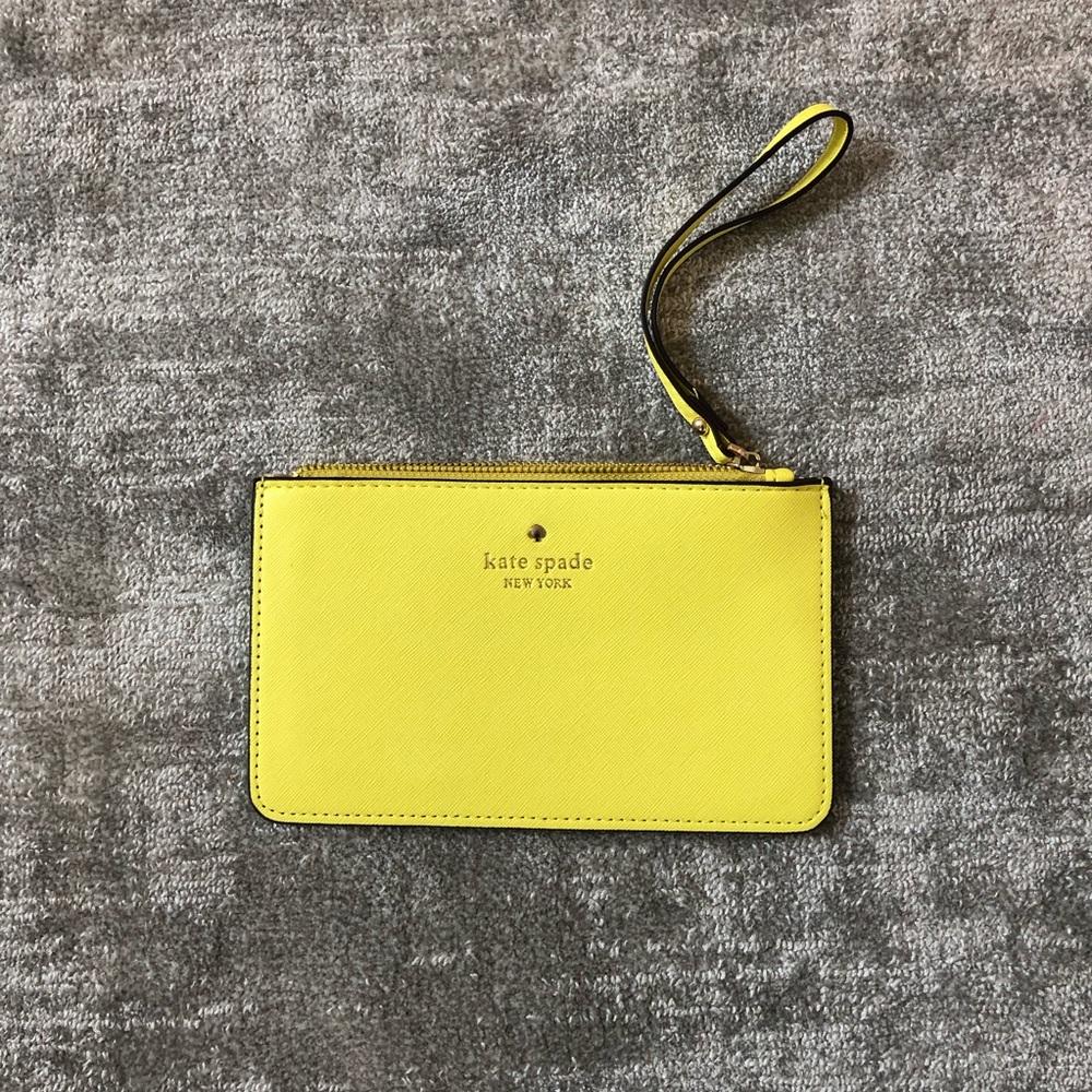 Kate spade yellow wrist wallet (small)